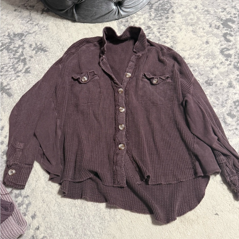 Purple Button-Up Shirt free people